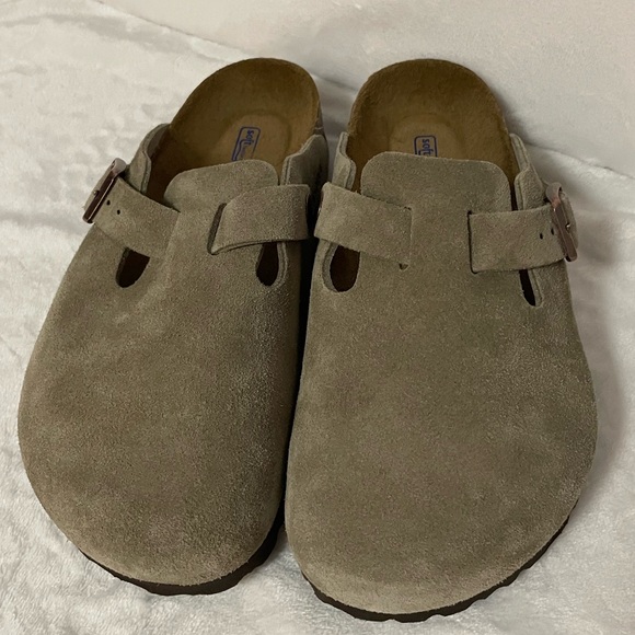 NEW Birkenstock Boston Clog Taupe Suede - 35/4-4.5 Regular Width - Soft Footbed - Picture 7 of 16